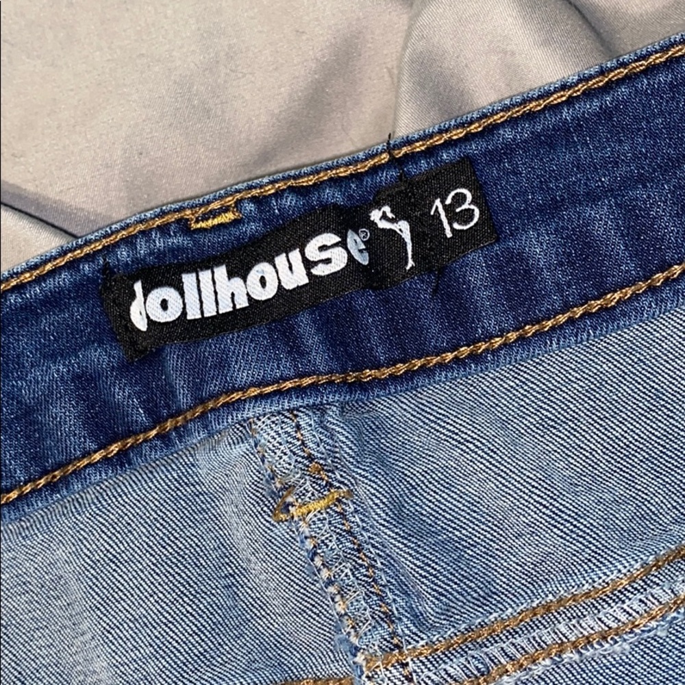 Dollhouse Jean Skirt with Distressed Hem - Picture 4 of 4